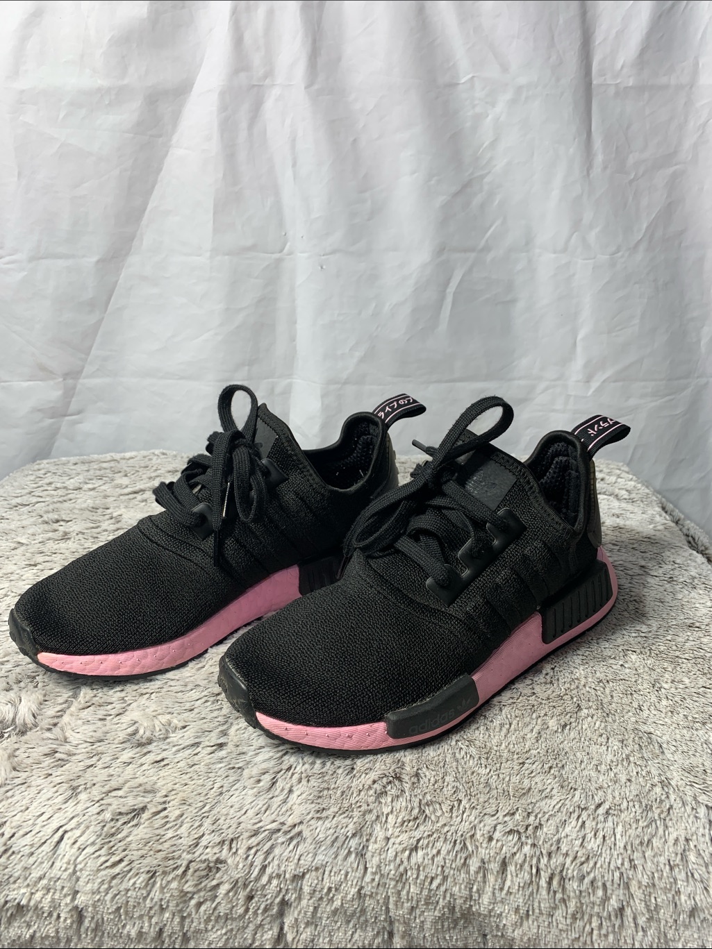 Adidas Kids Black And Pink Run Shoes